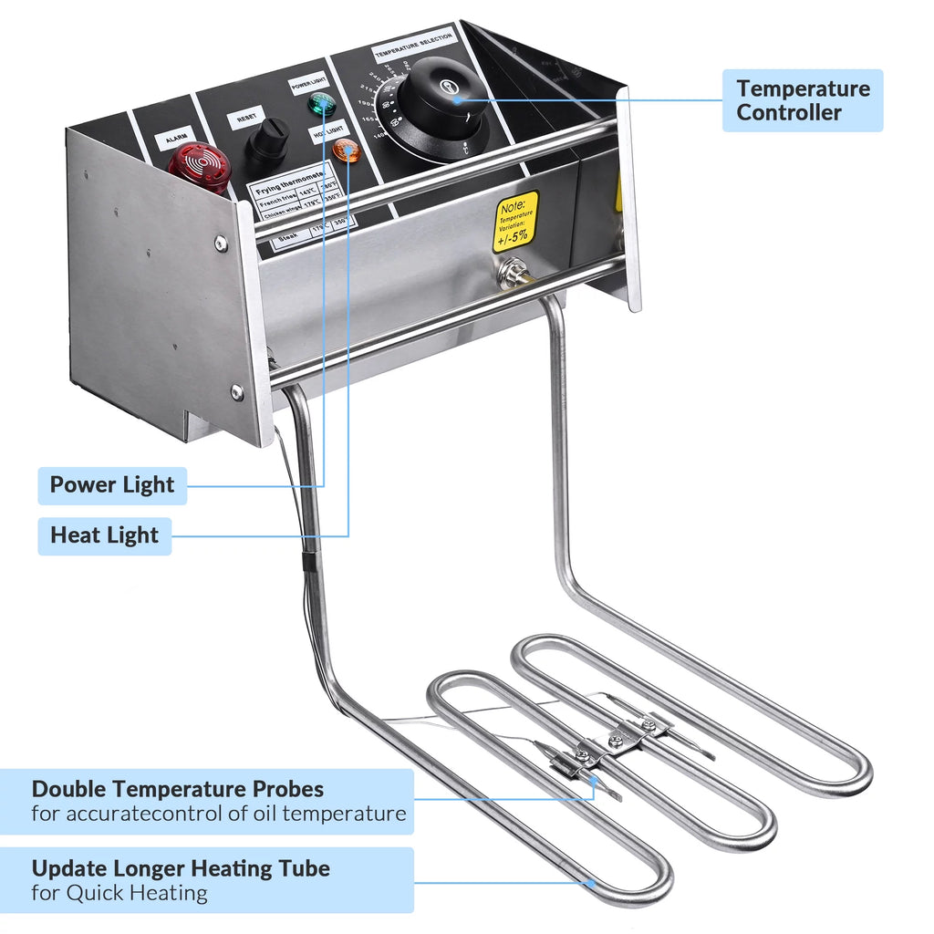 Electric Deep Fryer 20L Stainless Steel Commercial P43186