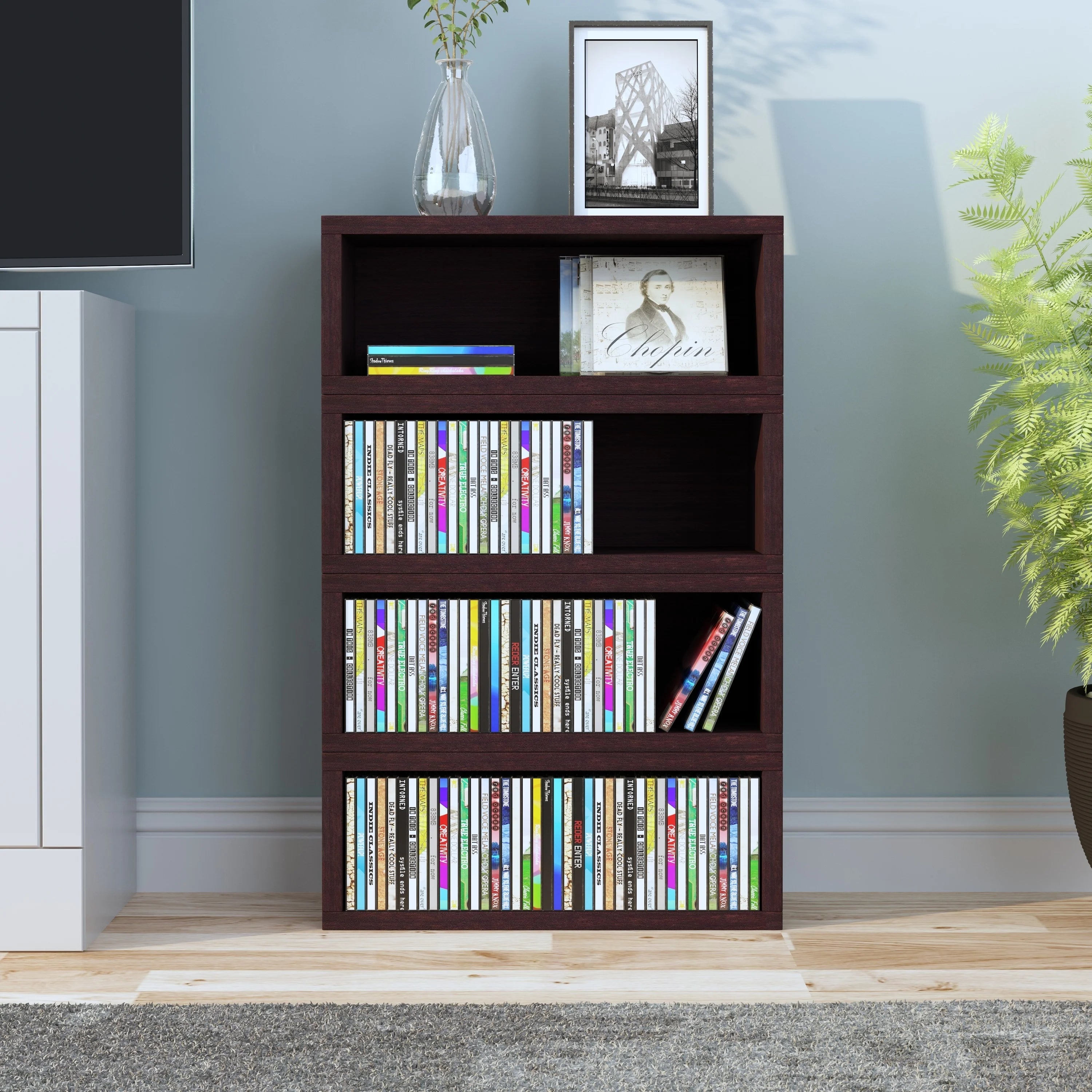 Stackable Media Storage CD Rack, Holds 40 CDs D648790