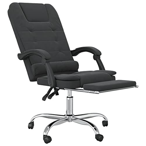 Massage Reclining Office Chair Black Velvet V547