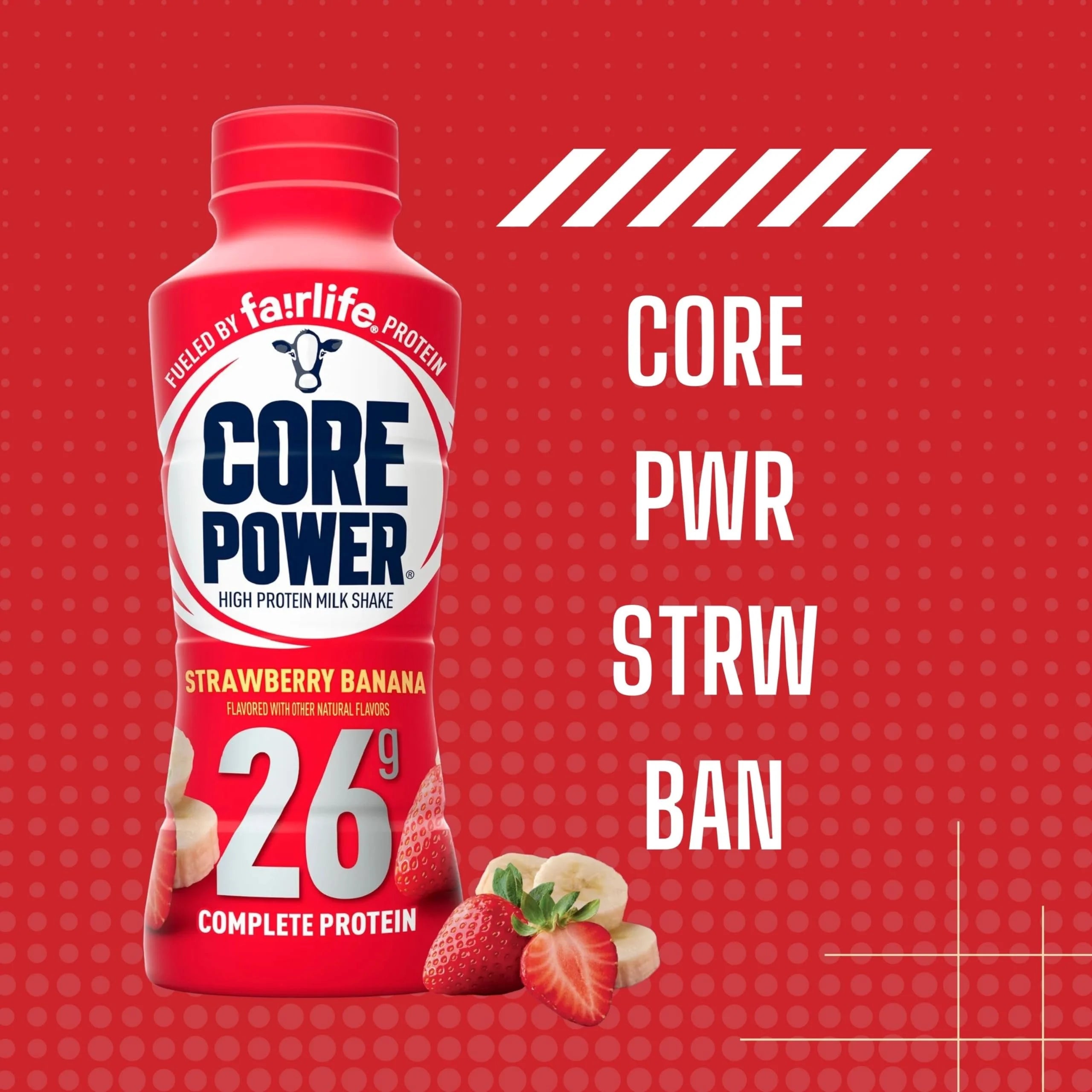 Strawberry Banana Protein Milk Shakes, 14 fl oz, 12-Pack H268