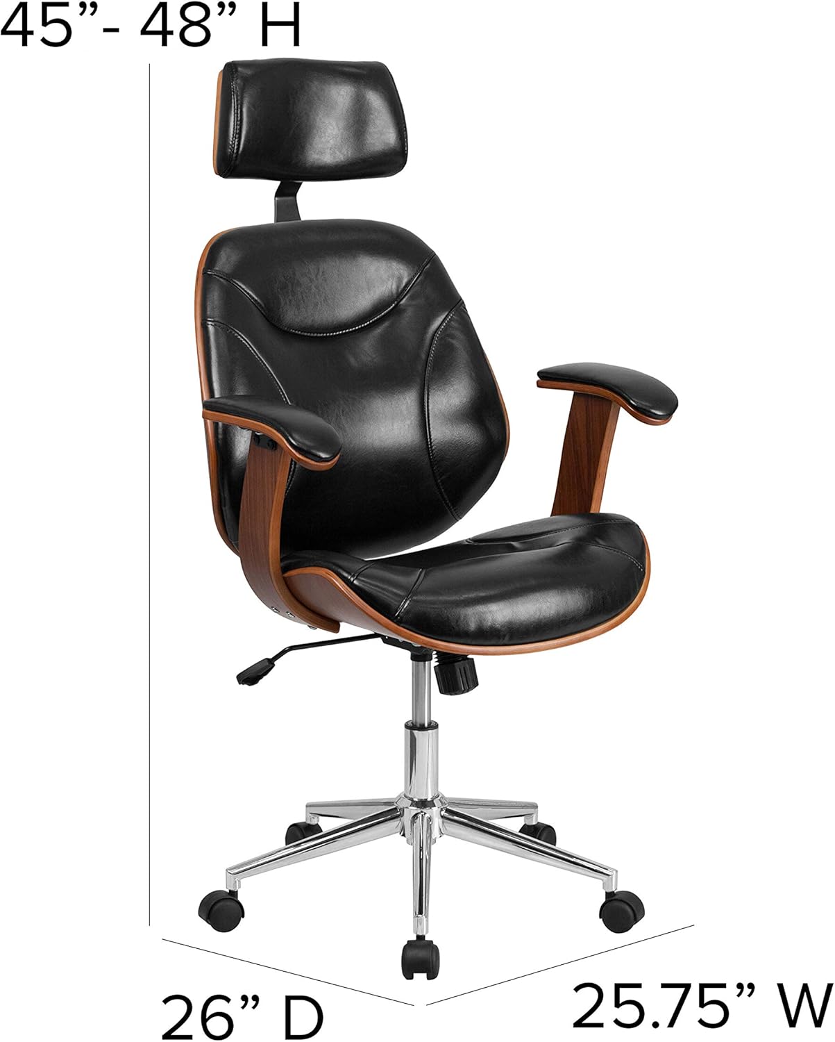 High Back LeatherSoft Executive Swivel Office Chair with Arms U787019