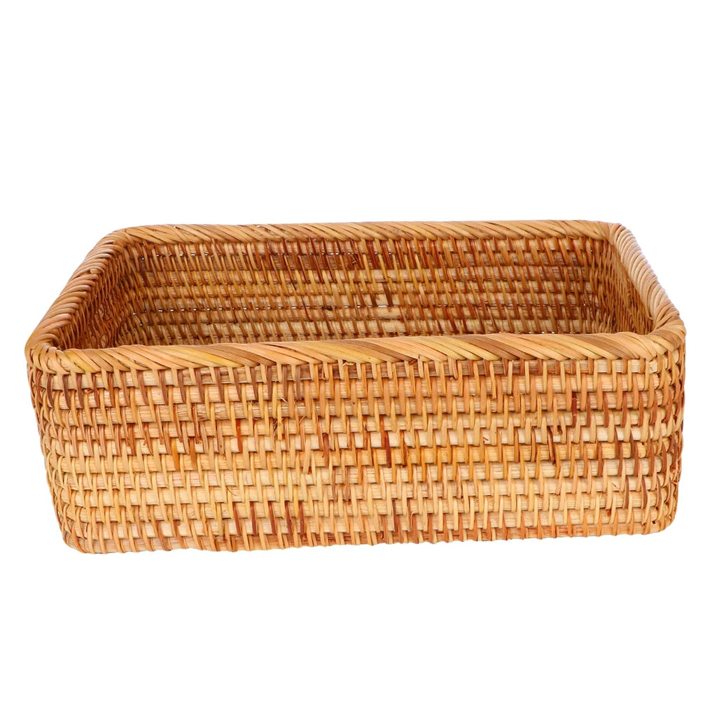 Wicker Basket with Lid Storage Box Y5989