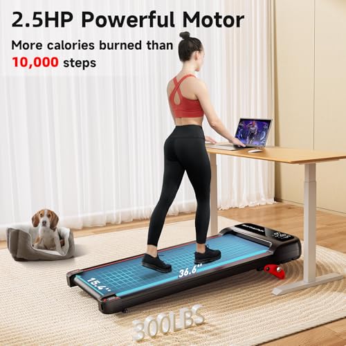 Walking Pad Treadmill with Incline, Under Desk Portable Treadmill with Remote Control U8821
