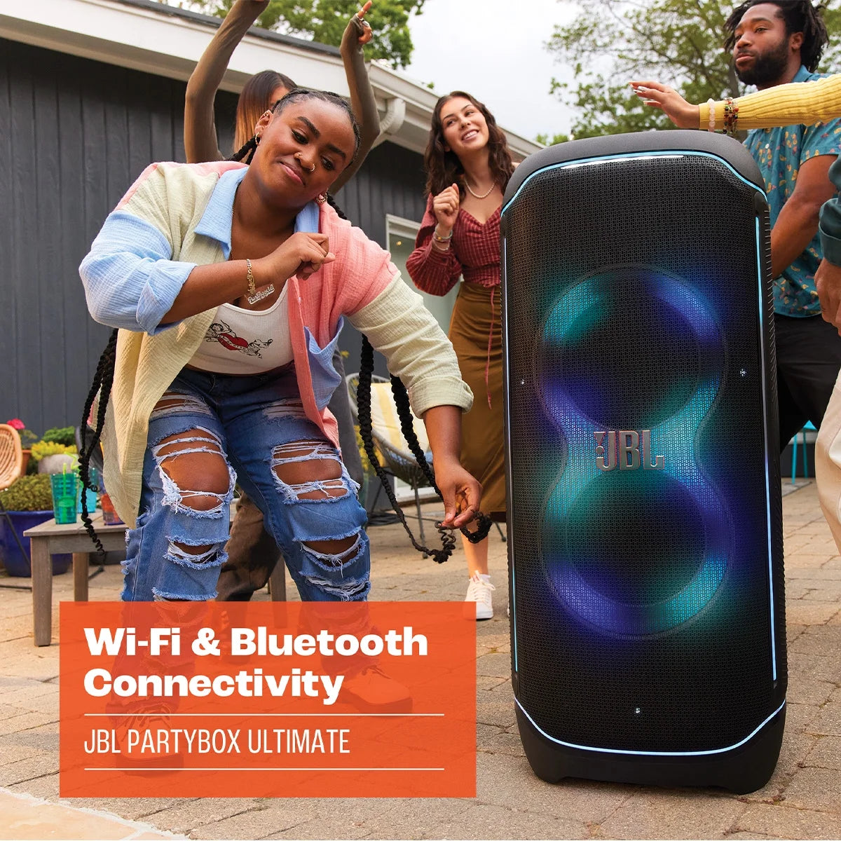 Waterproof Wi-Fi Party Speaker with Dolby Atmos and Lighting Effects A32227