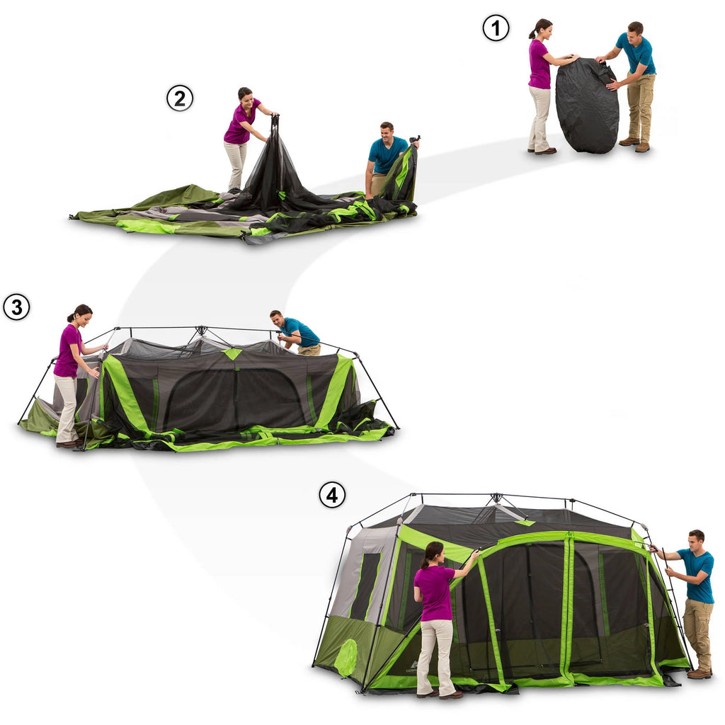 14 x 13.5 ft 9 Person 2 Room Instant Cabin Tent with Screen Room D703349