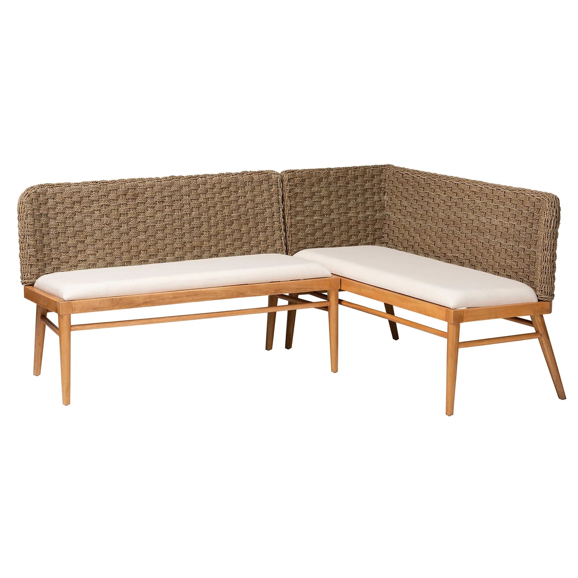 Boho Dining Nook Banquette Set, 2-Piece, Brown N4202