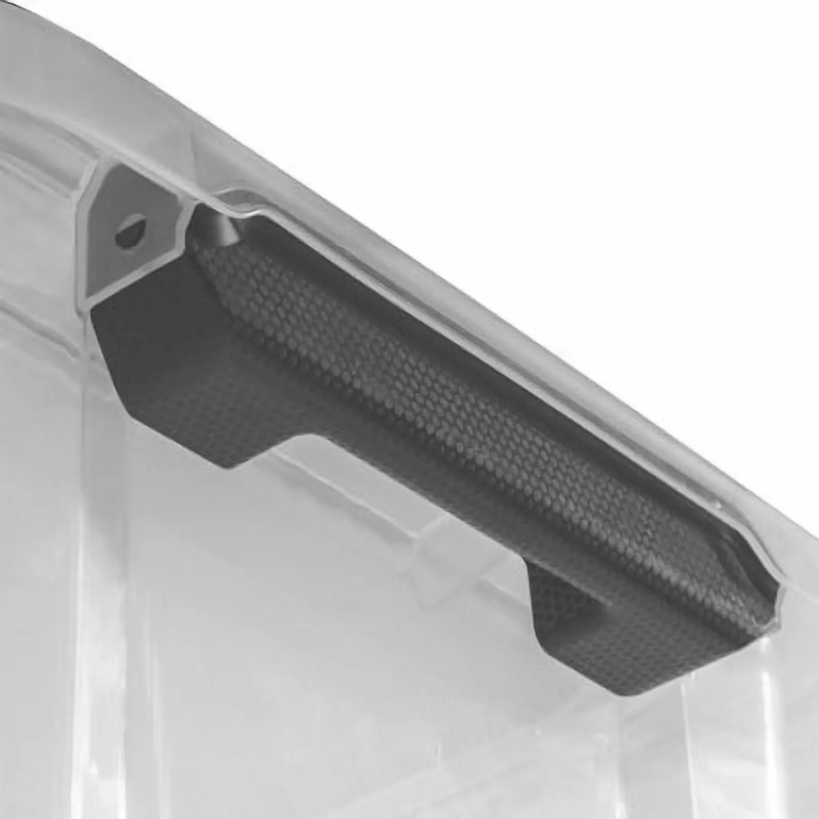 Plastic Storage Tote with Hinged Lid and Handles, Stackable O2837