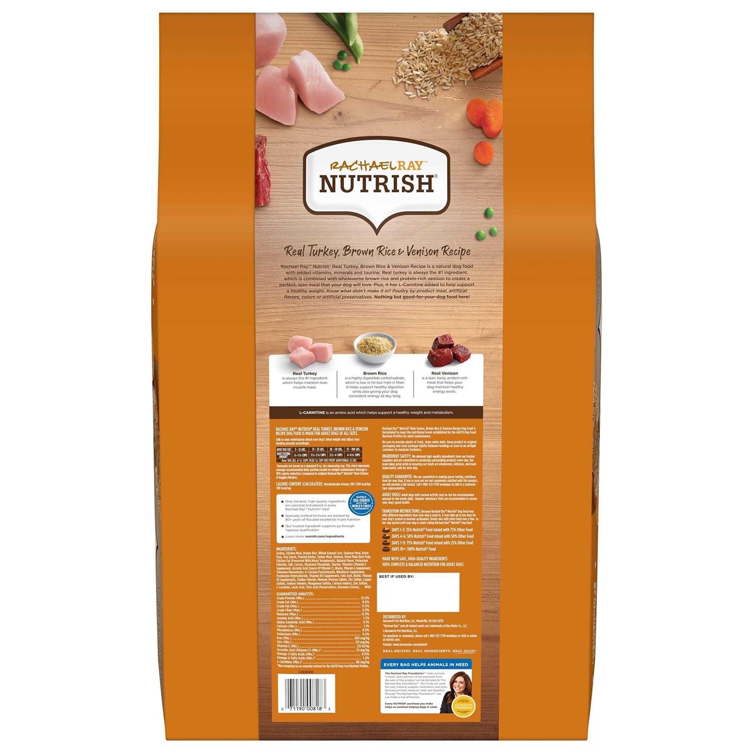 Real Turkey Brown Rice & Venison Recipe Dry Dog Food G257