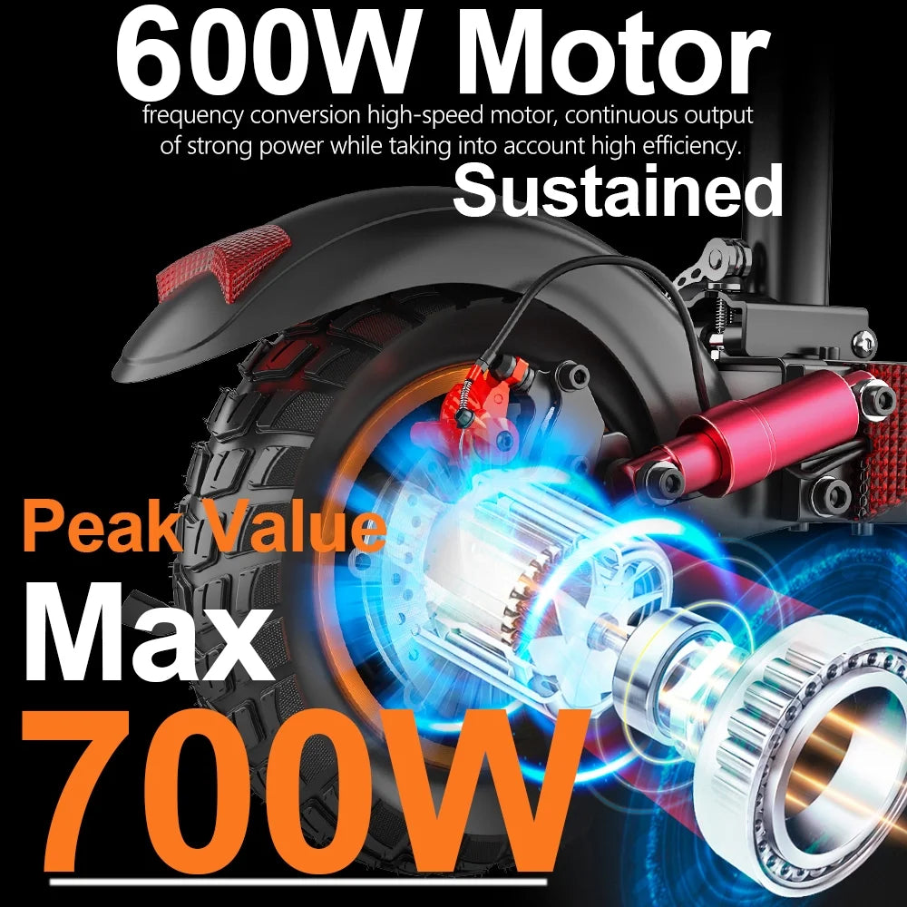 Electric Scooter 28 mph, 25 Miles Range, 700W, 10" Tires, Foldable J207