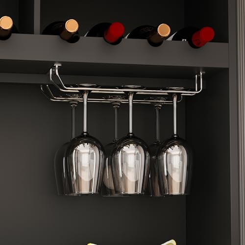 Modern Kitchen Pantry with Glass Doors and Adjustable Shelves R421