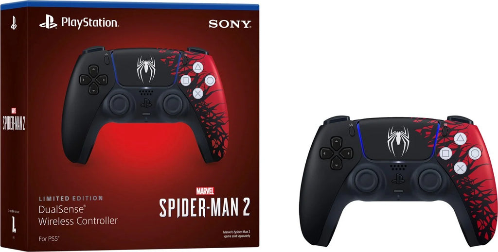 PS5 Disc Edition Console with Spider-Man 2 Game and Two DualSense Controllers O321090