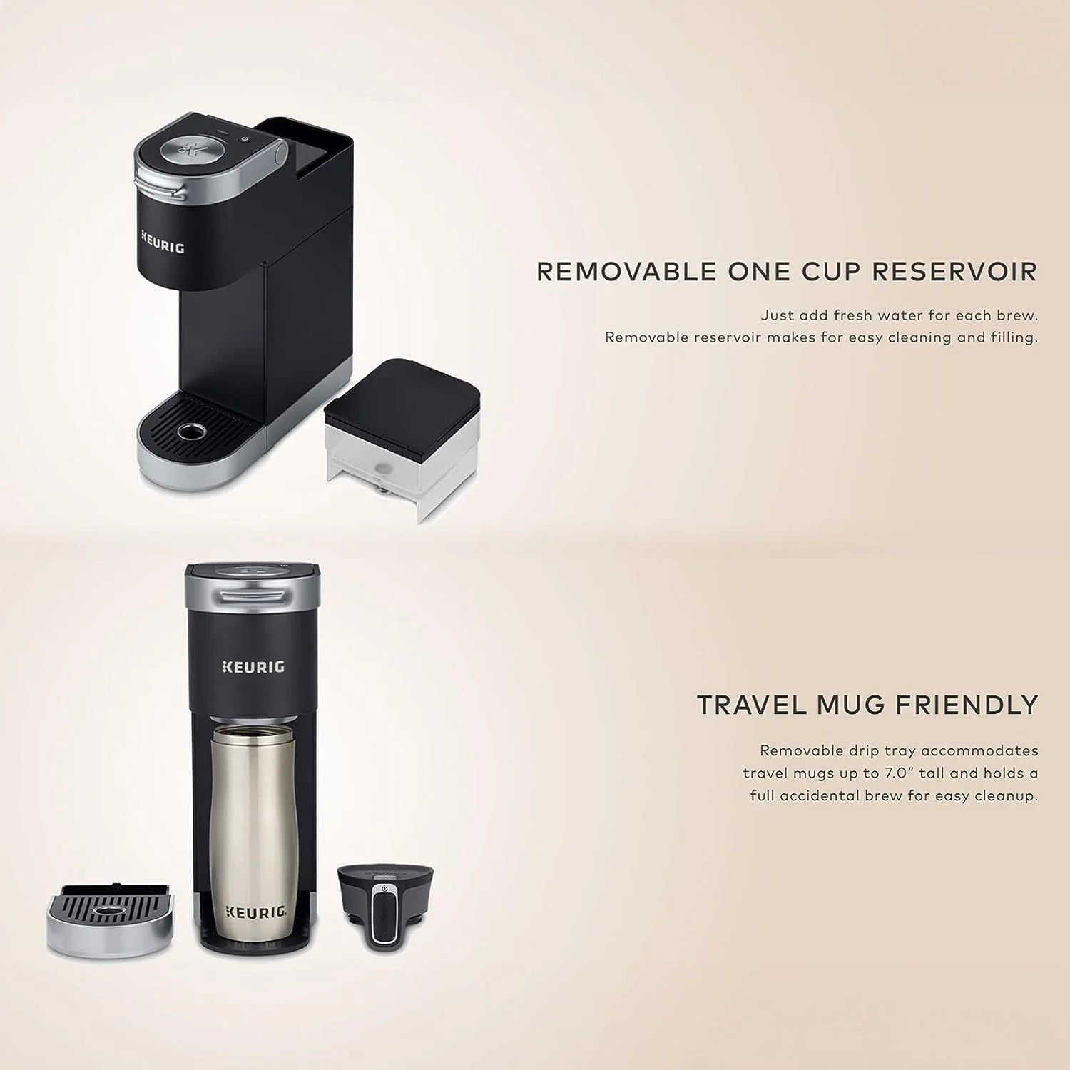 Single Serve Coffee Maker with 6-12 oz Brew Sizes, Black E9314
