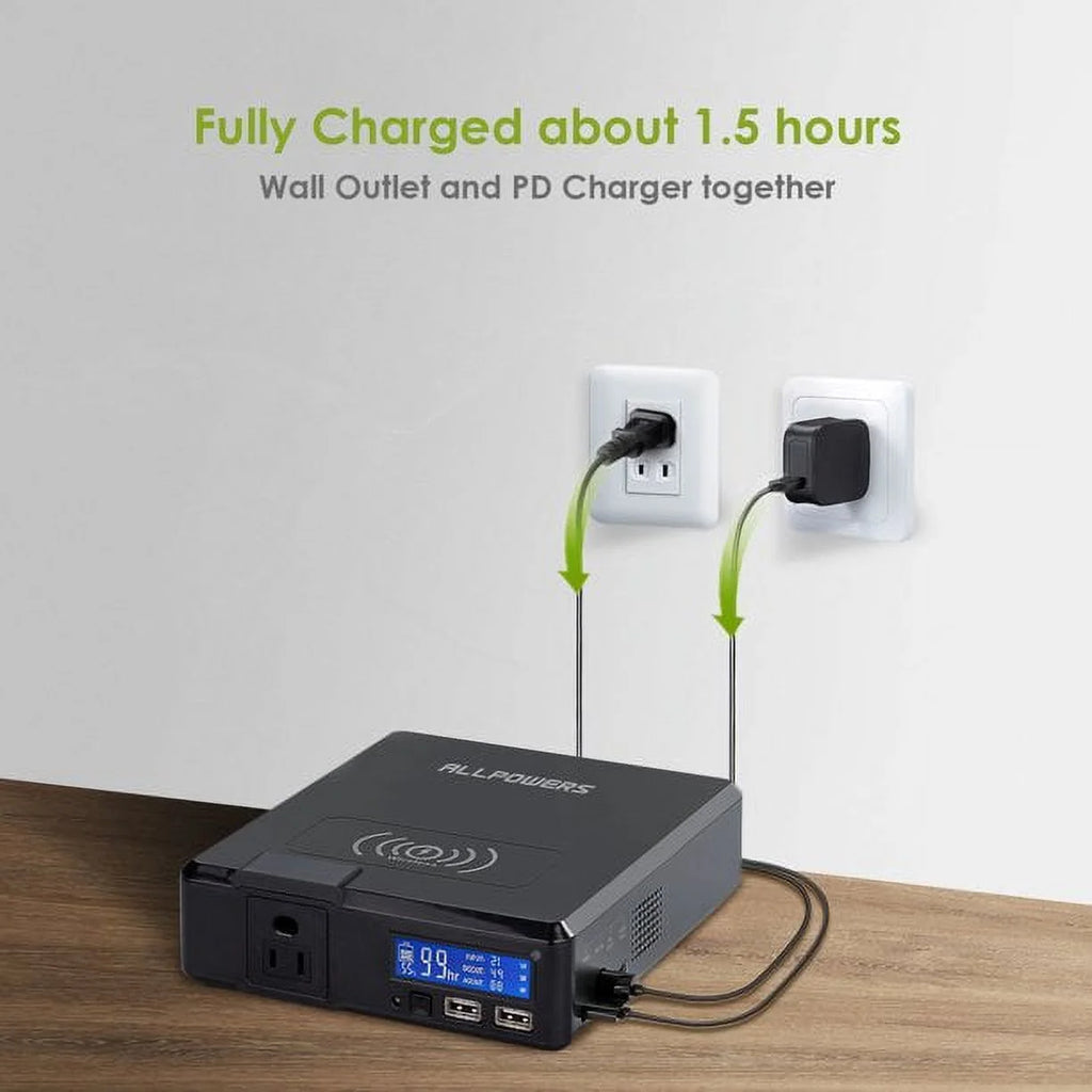 200W 154Wh Portable Power Station with 100W Foldable Solar Panel N194989