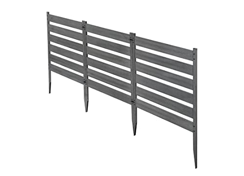 No-Dig Vinyl Garden Fence Kit 2ft H x 2ft W, 3 Panels X9757