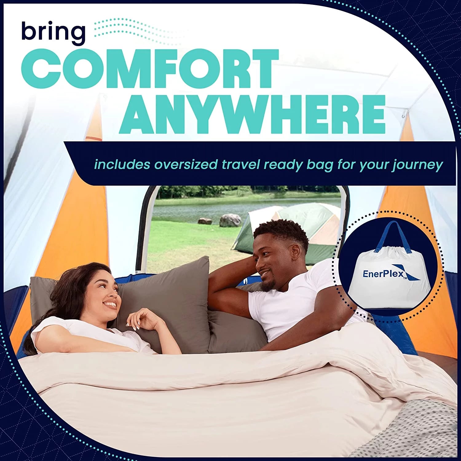 Queen Air Mattress with Built-in Pump, 18 Inch B6401