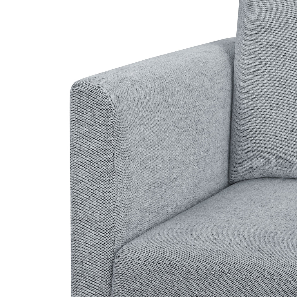 Modular Sectional Sofa with Ottoman, Gray Fabric C1383