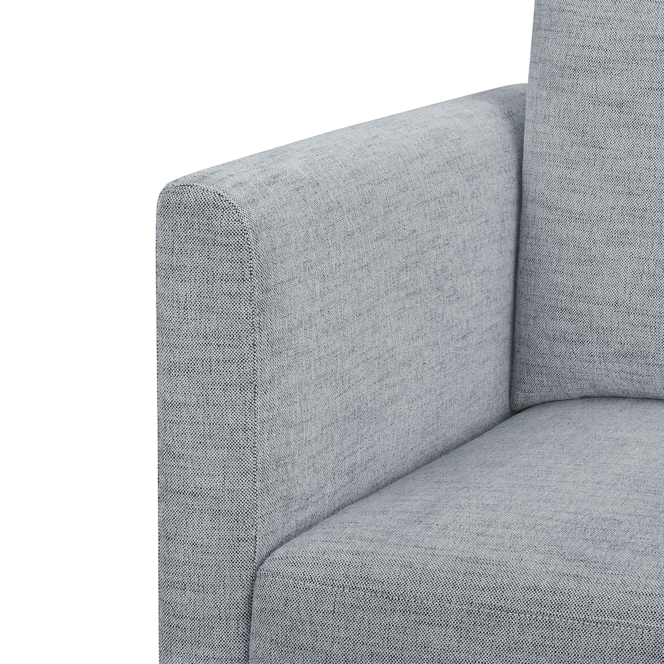 Modular Sectional Sofa with Ottoman, Gray Fabric C1383