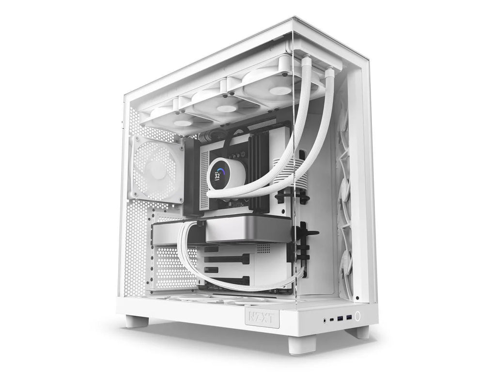 Compact Dual-Chamber Mid-Tower Airflow Case, White E21114