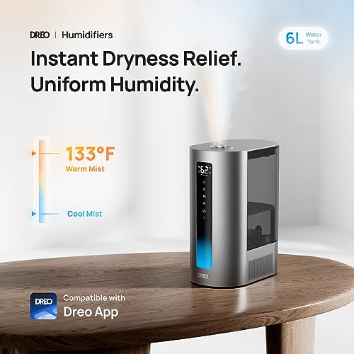 6L Warm & Cool Mist Humidifier for Bedroom, 60Hr Quiet Runtime C566891