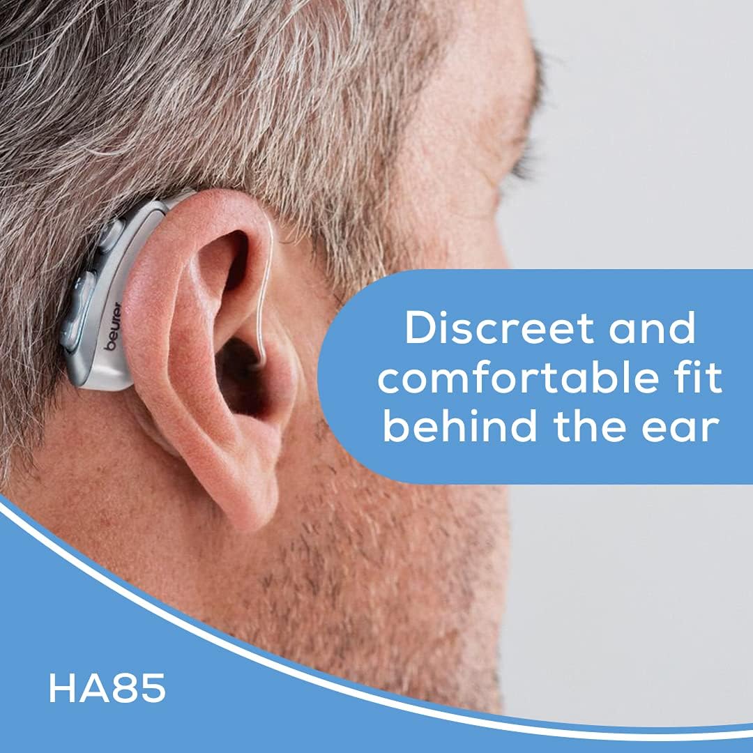 Digital Hearing Amplifier for Seniors, Adjustable Sound, Grey Z193