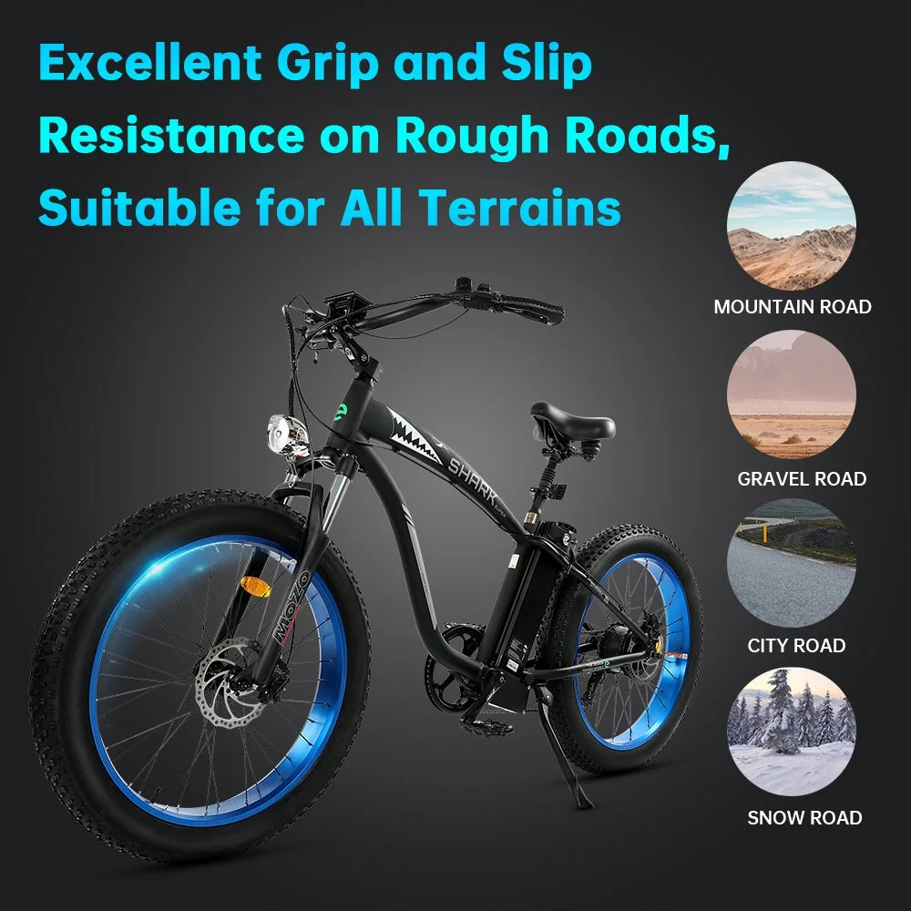 Electric Bike Fat Tire 26" Adults Aluminum Frame 750W Motor 48V 12.5AH C6861