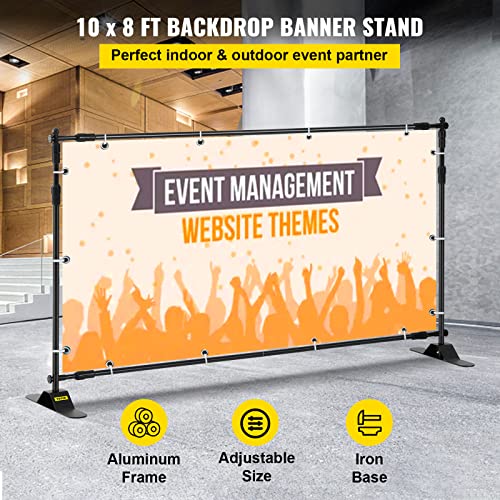 Backdrop Banner Stand 8 x 8 Ft Adjustable Height with Carrying Bag W880