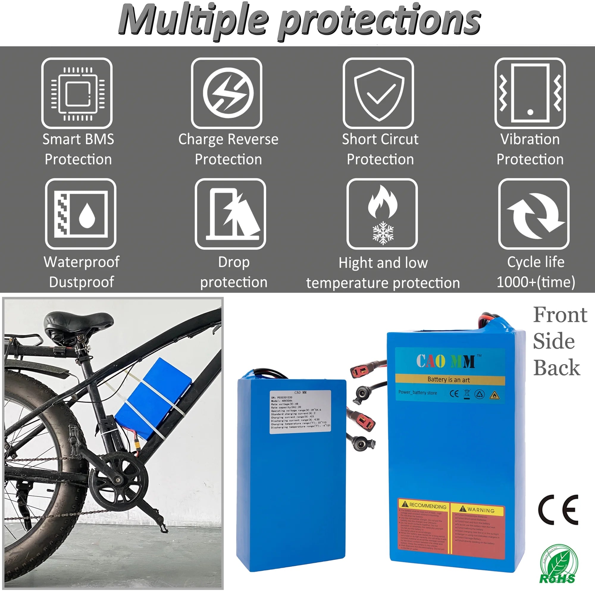 48V 20Ah Lithium Ebike Battery with Charger O86980