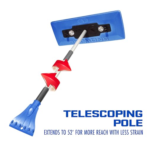 4-in-1 Telescoping Scratch-Free Snow Broom + Ice Scraper with LED Headlights P705