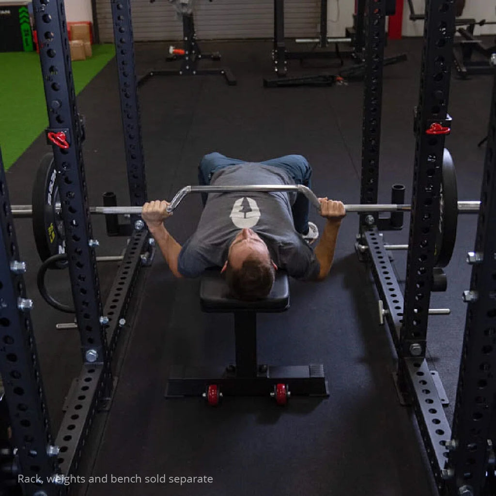 7 FT Cambered Olympic Bench Press Bar, 600 LB, Chrome Finish O95359