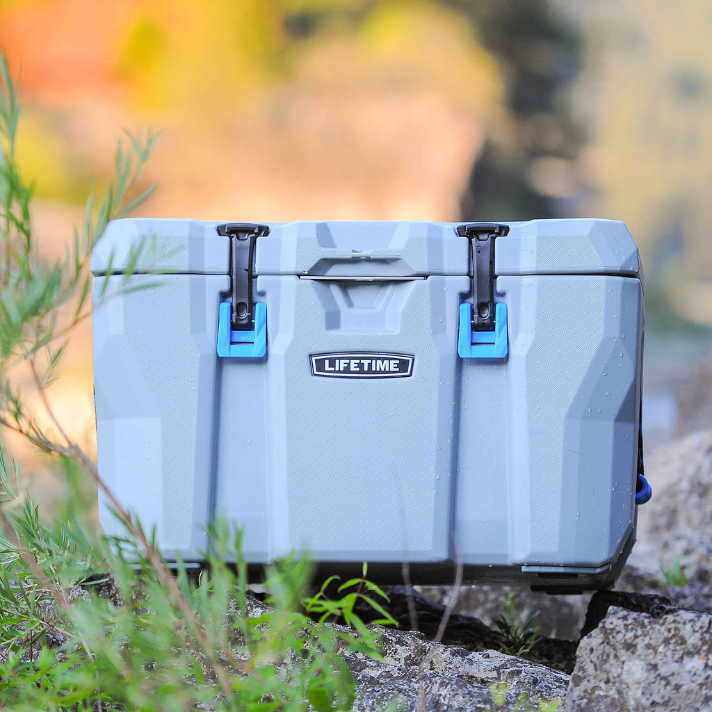 55 Quart Polyethylene Cooler, Light Gray Y76879