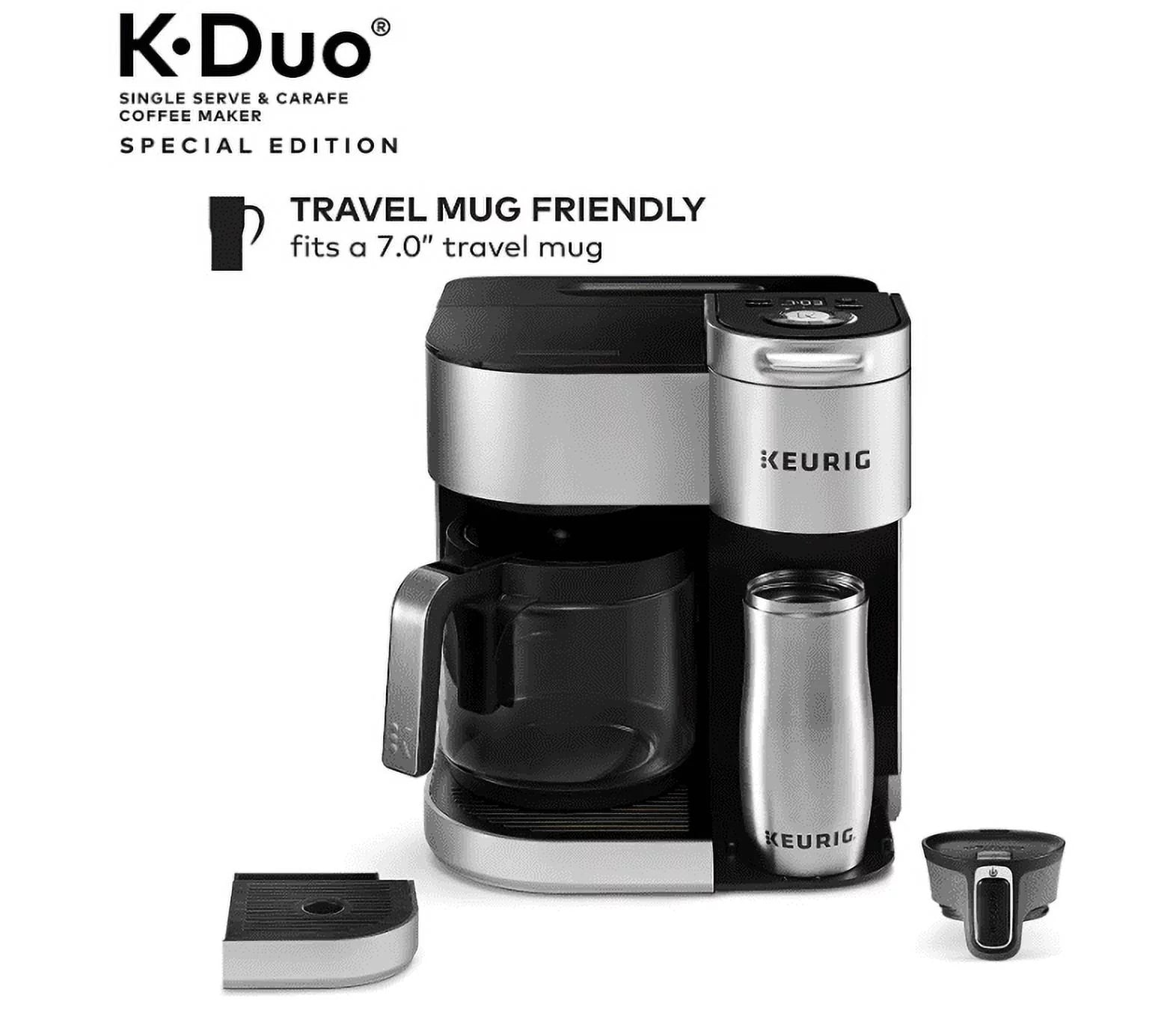 Single Serve and 12-Cup Drip Coffee Maker with K-Cup Pod Compatibility, Silver E8286