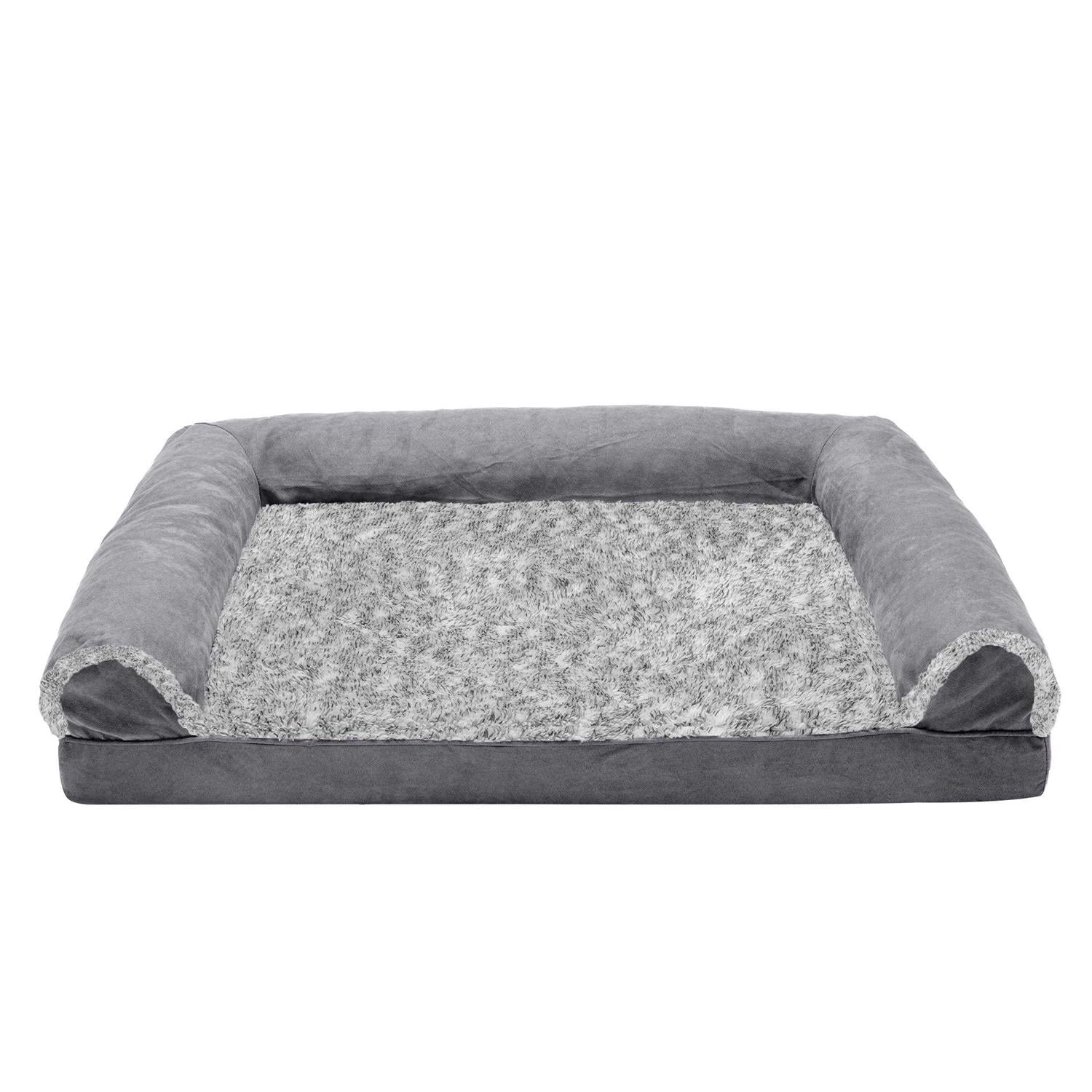 Orthopedic Sofa Dog Bed with Faux Fur Suede X157240