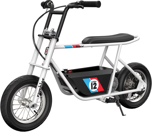Razor Rambler 12 Seated Electric Scooter- White, up to 14 mph, 12" Air-Filled Tires, for Teen 13+