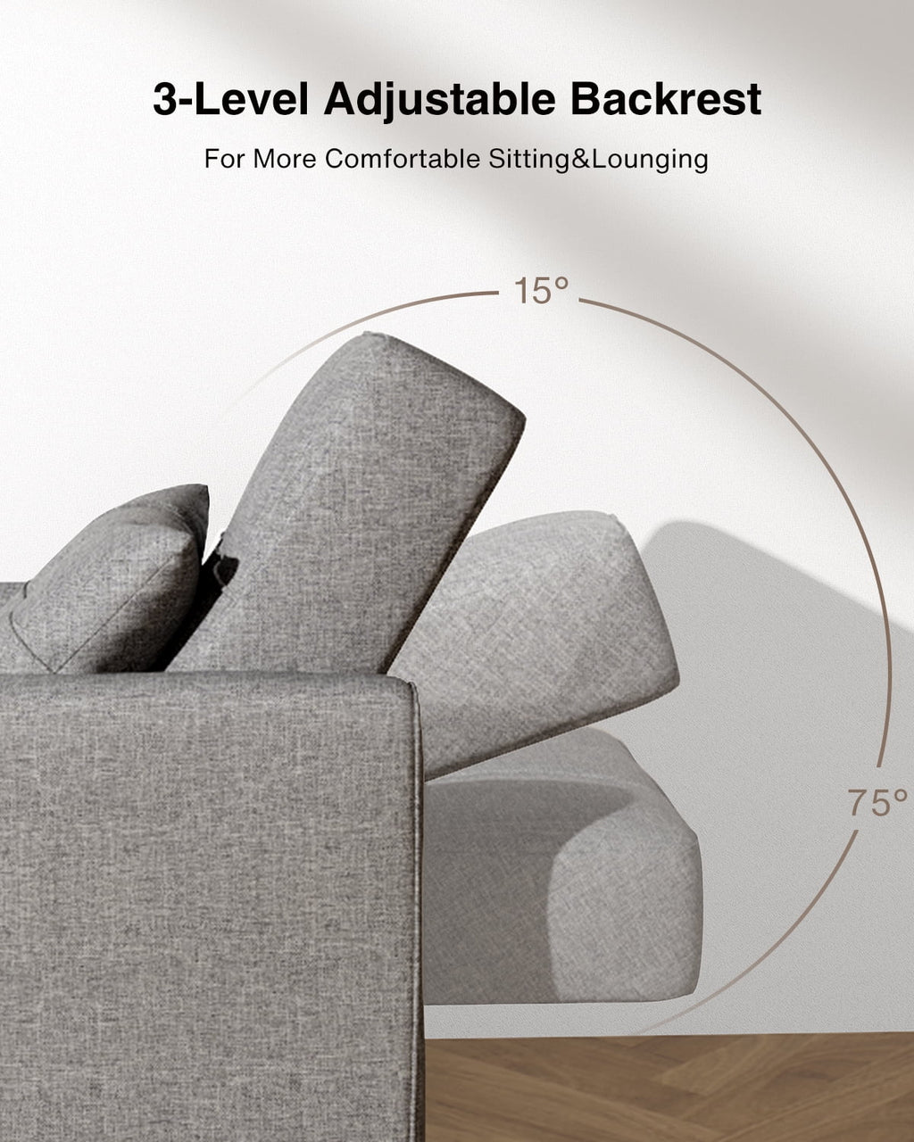 Convertible Chair Single Bed, Grey M8150