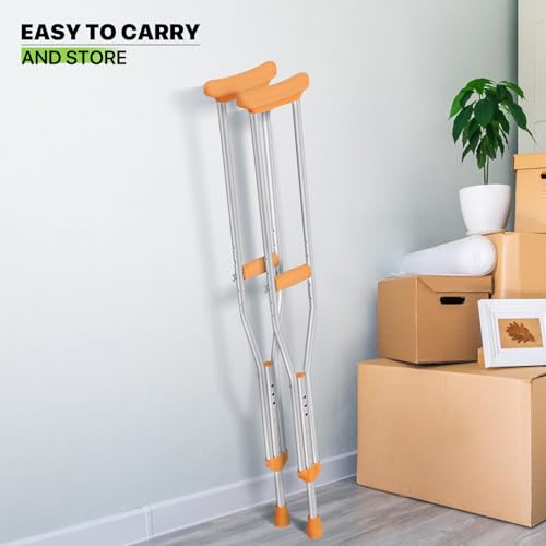 Aluminum Underarm Crutches for Adults, Adjustable Lightweight, Medium P8102