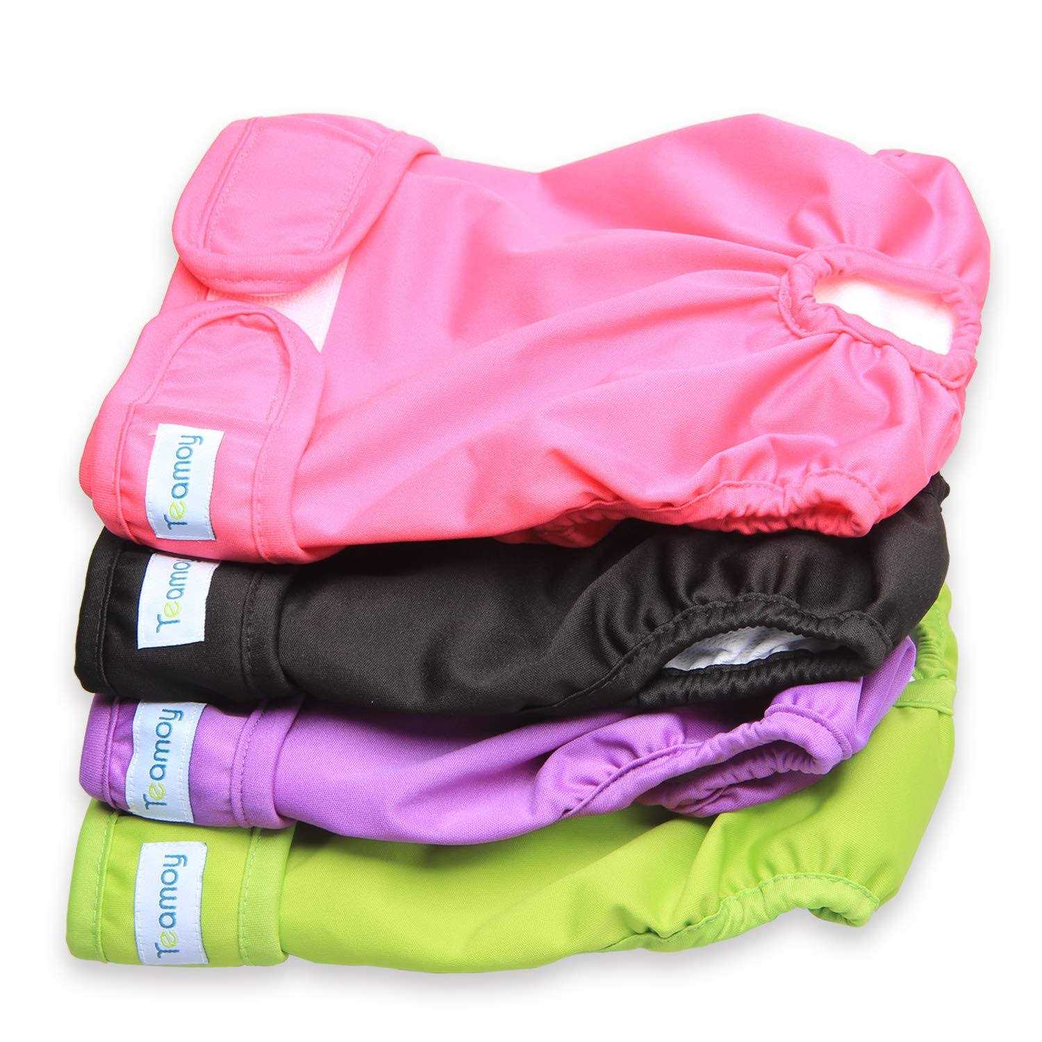 4pcs Washable Female Dog Diapers, Reusable Doggie Diaper Wraps F704945