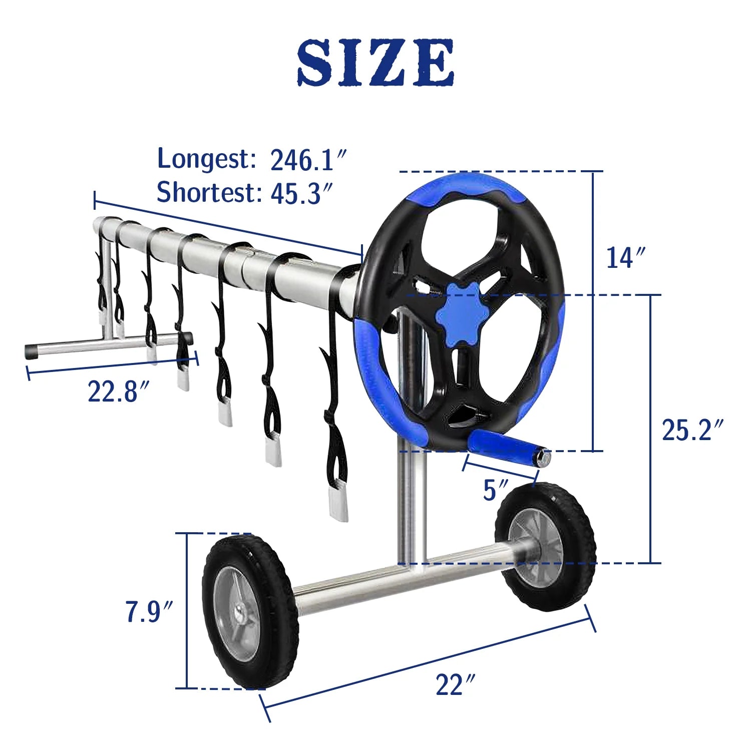 20 ft Aluminum Pool Cover Reel Set for Inground Swimming Pool K204