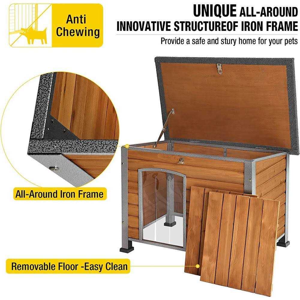 Wooden Dog Crate House with Iron Frame I4234
