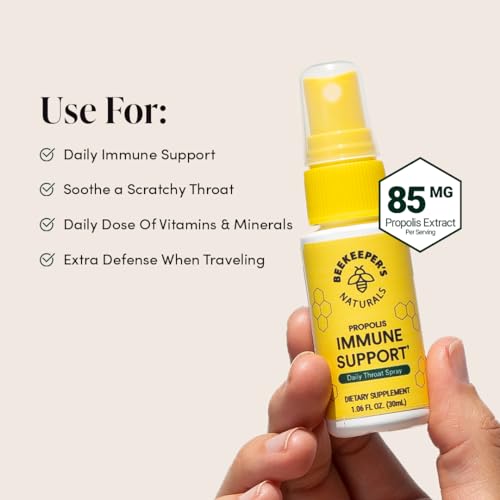 Propolis Throat Spray, 95% Bee Propolis Extract, Natural Sore Throat Relief, 1.06 oz B633011