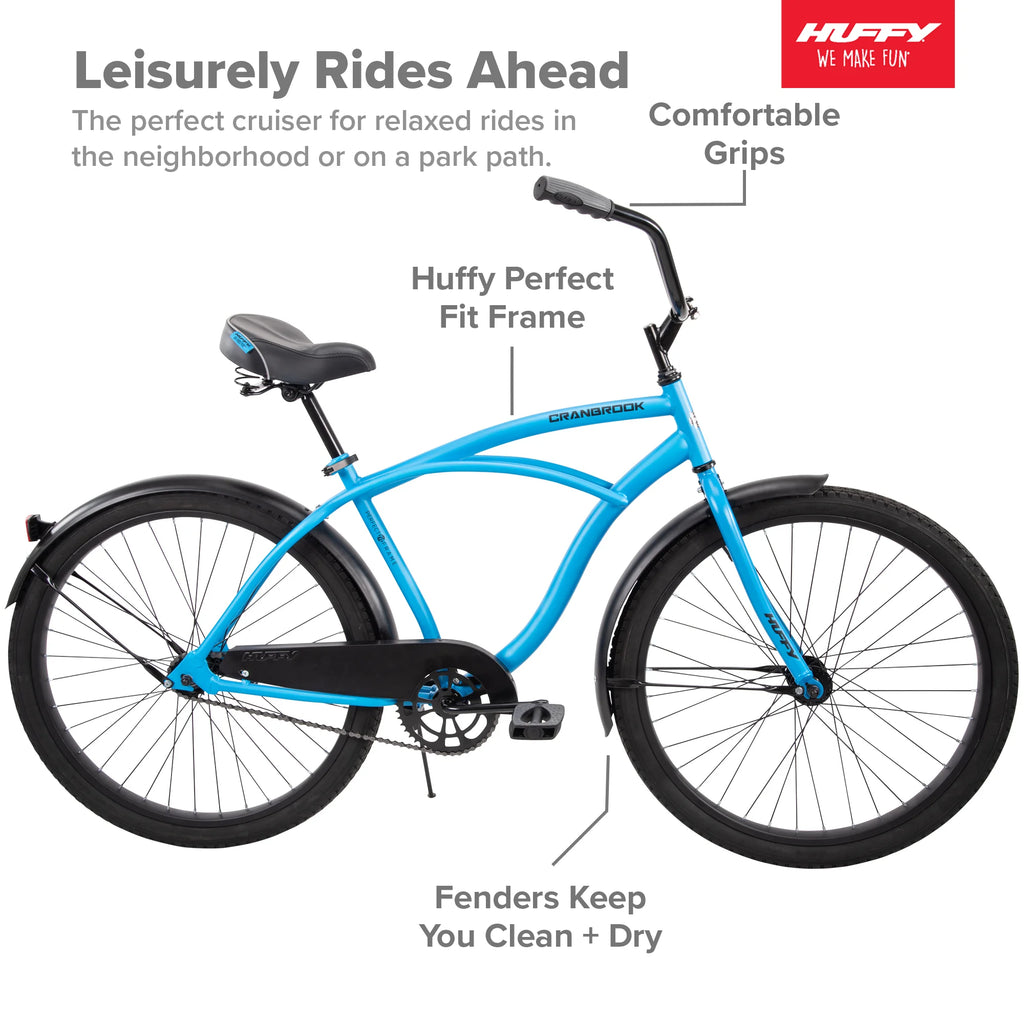 26" Men's Comfort Cruiser Bike, Matte Blue A348683