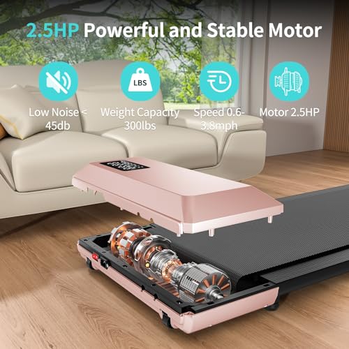 Walking Pad Under Desk Treadmill for Home, Portable Mini Treadmill with Remote Control R300904