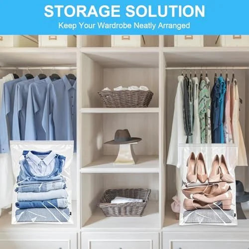 5 Gallon Plastic Storage Bags (10 Pack) - Resealable Clear Zipper Bags for Clothes, Travel & Moving F1452