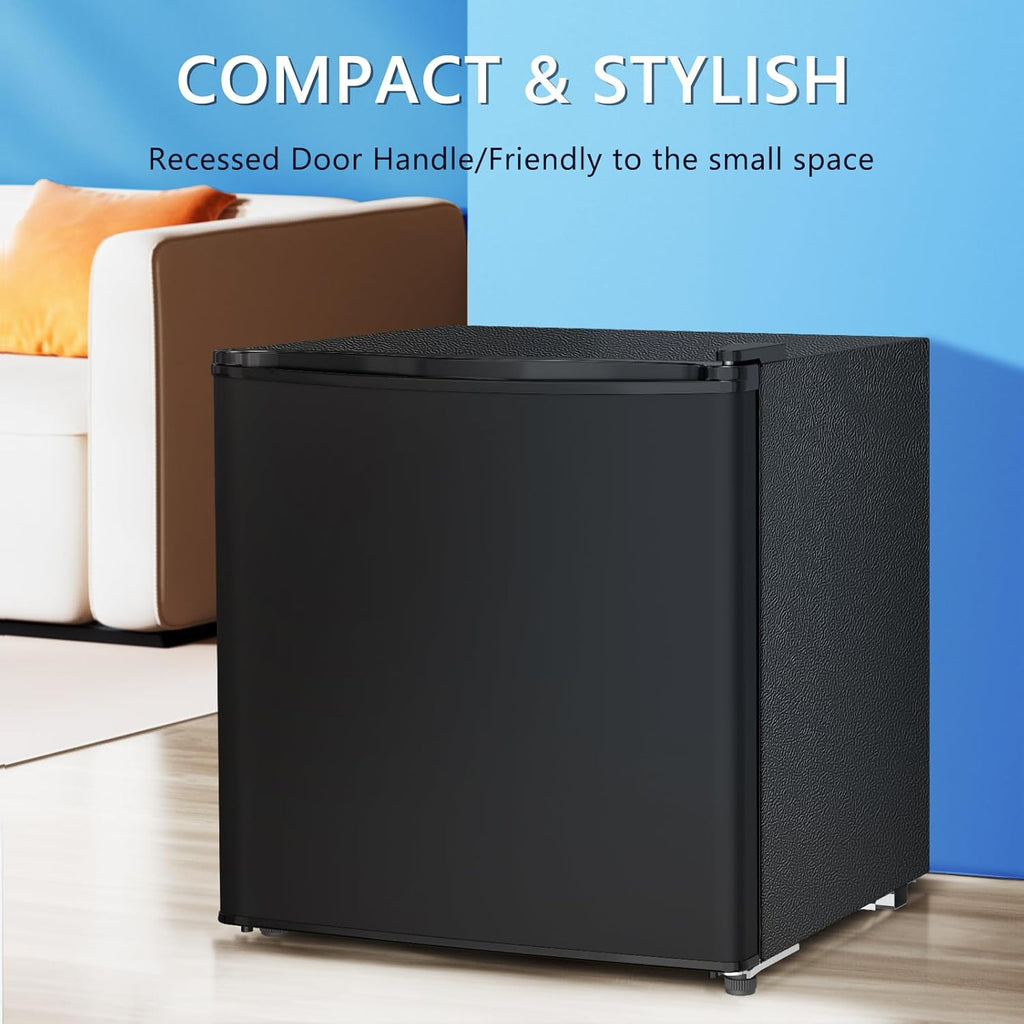 Mini Fridge with Freezer, 1.4 Cu. Ft Compact Refrigerator, Reversible Door, Black X416773