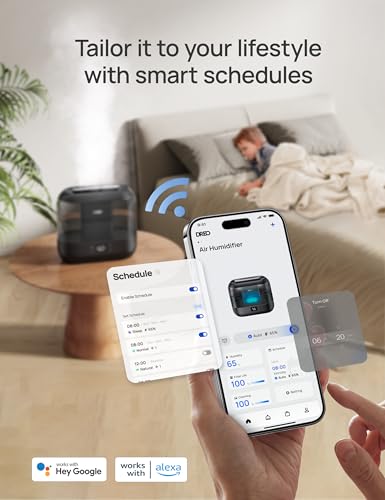 Smart Humidifier for Bedroom, Top Fill 4L Cool Mist, Quiet Ultrasonic H539