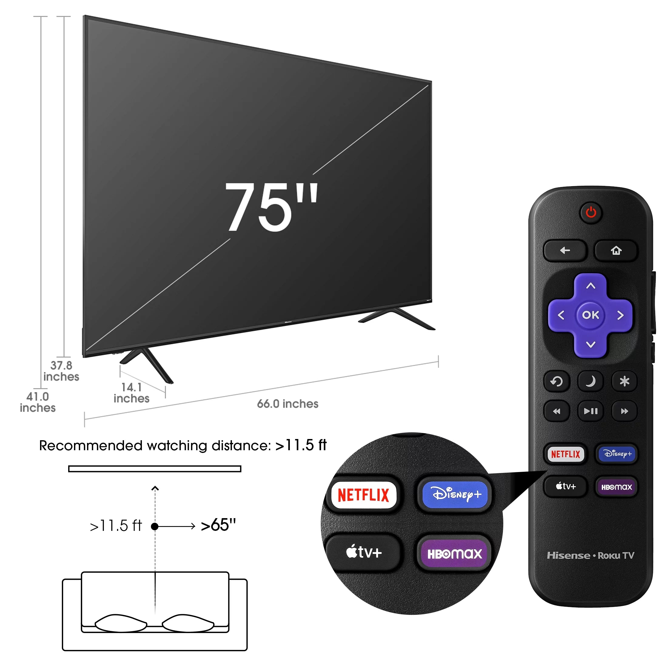 75" 4K UHD LED Roku Smart TV X296349