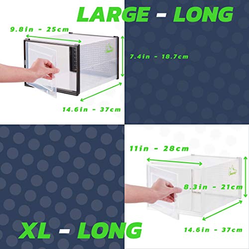Shoe Storage Boxes 6 Pack, Clear Plastic Stackable, Large Y3472
