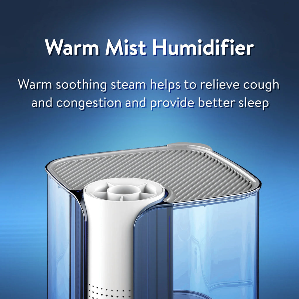 Warm Mist Humidifier, Filter Free, Top Fill, 1.3 Gallon B991565