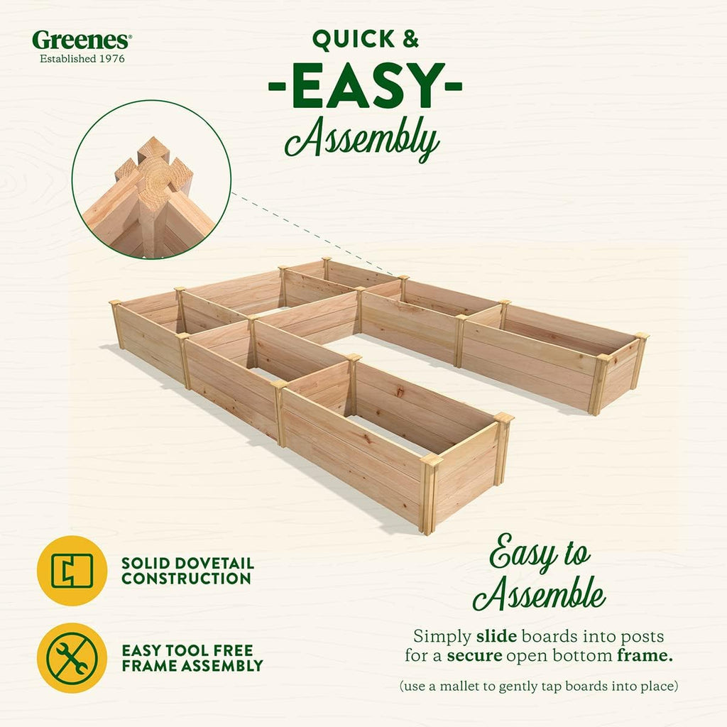 Cedar Raised Garden Bed, 8' x 12' x 16.5" U-Shaped U1093