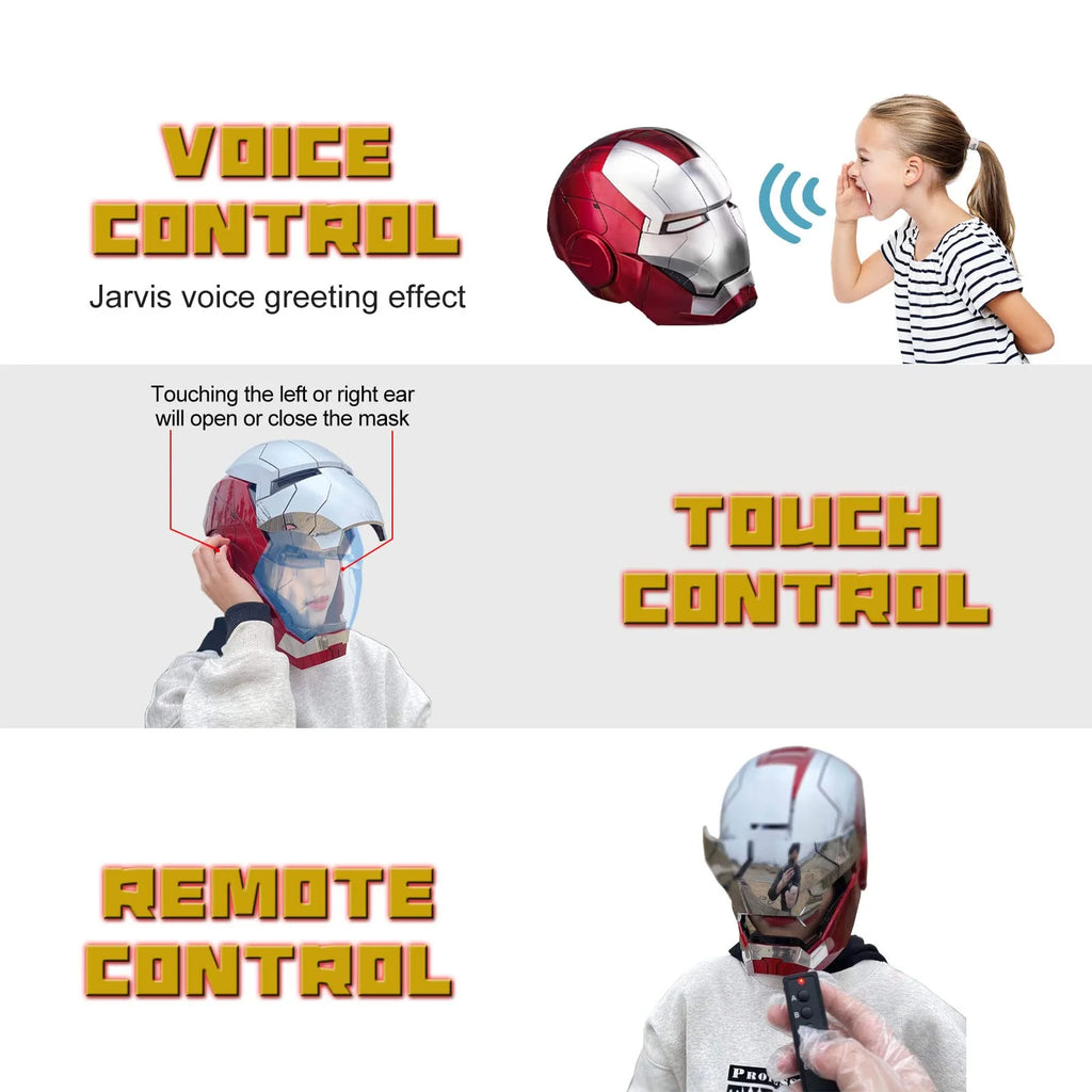 Iron Man Helmet Electronic Wearable Mask with LED Eyes Q3404