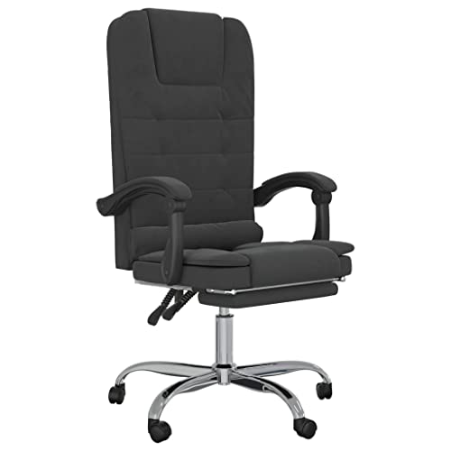 Massage Reclining Office Chair Black Velvet V547